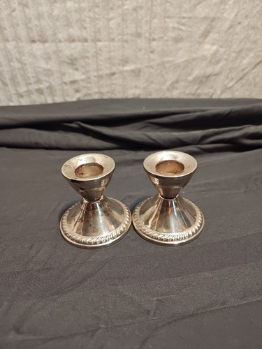 Pair weighted sterling candle - pair,